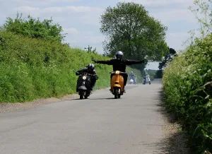 Mods on scooters on club run 2008