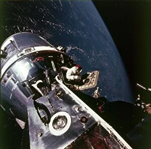 Apollo 9 Collection: Module pilot David Scott emerging from Apollo 9 spacecraft, 6 March 1969. Creator