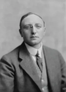 Starched Collar Prints: Moench, George, Mr. portrait photograph, 1916. Creator: Arnold Genthe