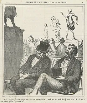 Salon Prints: Moi ce que j'aime dans la salle de sculpture... 19th century. Creator: Honore Daumier