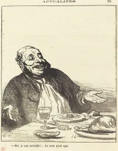 Newsprint Prints: Moi je suis ravitaillé!... 1871. Creator: Honore Daumier