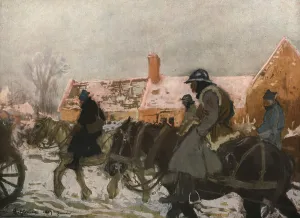 Hoffbauer Charles C J Prints: Six Mois Dans la Somme; Convoi d'artillerie, 1916. Creator: Charles Hoffbauer
