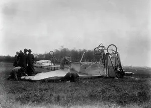 Wrecked Prints: Moissant Machine wrecked, 1910. Creator: Bain News Service