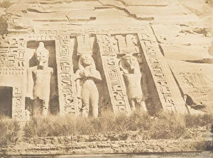 Pharaohs Gallery: Moitie de la facade du Speos d Athor, à