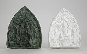 Thailand Southeast Asia Prints: Mold for a Buddhist Votive Tablet, 12th-13th century. Creator: Unknown