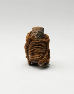 Mold-Made Figurine Wrapped in Wool String, A. D. 100 / 600. Creator: Unknown