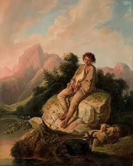 Moldavian Bagpipe-Player, 1857. Creator: Korneli Szlegel