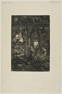 Moldavia Prints: Moldavian Interior, 1859. Creator: Rodolphe Bresdin