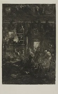 Moldavian Interior, 1859. Creator: Rodolphe Bresdin