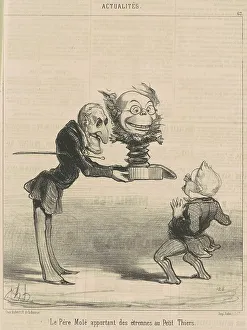 Jack In A Box Prints: Molé apportant des étrennes au petit thiers, 19th century. Creator: Honore Daumier