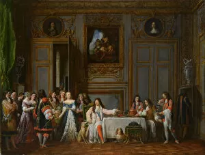 Male Portrait Gallery: Molière Honored by Louis XIV, 1824. Creator: Garneray