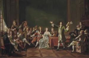 Moliere reading from his comedy Tartuffe at the home of Ninon de L Enclos, 1802