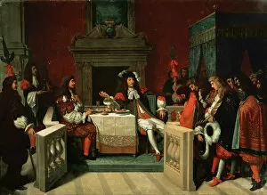 Absolutism Gallery: Moliere at the table of Louis XIV, 1857. Creator: Ingres, Jean Auguste Dominique (1780-1867)
