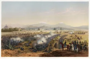 Molino del Rey - attack upon the Molino, pub. 1851. Creator: Carl Nebel (1805 - 1855)
