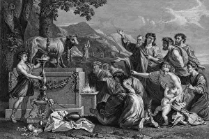 Adoration Prints: They have made them a molten calf and have worshipped it, 19th century Creator: H Robinson