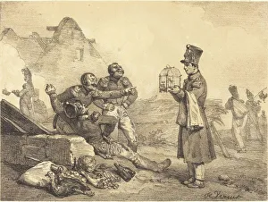 Emile John Horace Vernet Prints: Mon Caporal, je n'ai pu avons que ça, 1823. Creator: Emile Jean-Horace Vernet
