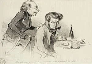 Play On Words Prints: Mon cher ami, je viens sans cérémonie.. 1838. Creator: Honore Daumier
