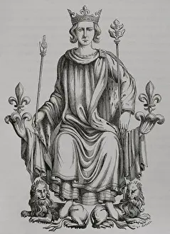 The monarch on his throne, 16th century, (1877). Creator: Unknown