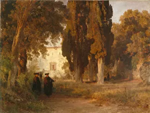 Achenbach Gallery: The Monastery Garden, after 1857. Artist: Achenbach, Oswald (1827-1905)