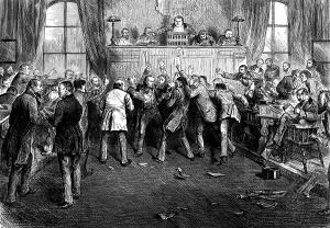 Shouting Prints: The Money Market Panic in America: scene at the Stock Exchange