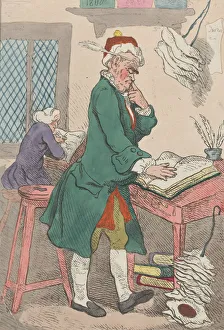Images Dated 30th April 2020: A Money Scrivener, January 1, 1801. January 1, 1801. Creator: Thomas Rowlandson