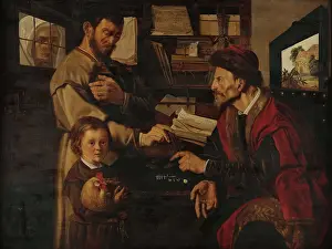 Inkpot Prints: At a moneylender, First Half of 17th century. Creator: Stap, Jan Woutersz. (1599-1663)