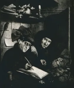 The Moneylenders, c1515, (1912). Artist: Quentin Metsys I