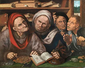 Power Prints: The moneylenders, c.1520. Creator: Massys, Quentin