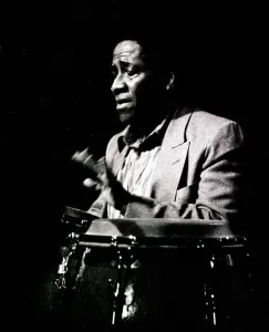Afro Cuban Prints: Mongo Santamaria, Ronnie Scotts, London, 1990. Artist: Brian O Connor