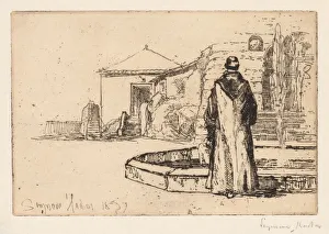 1818 1910 Prints: Monk at a Fountain, 1877. Creator: Francis Seymour Haden (British, 1818-1910)