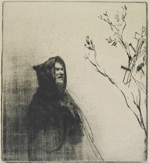 San Francesco Dassisi Prints: A monk praying, St. Francis, c.1877. Creator: Francis Seymour Haden