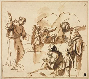 A Monk Preaching, mid 17th century?. Creator: Pier Francesco Mola (Italian, 1612-1666) A Monk Preaching, mid 17th century?. Creator: Pier Francesco Mola (Italian, 1612-1666)