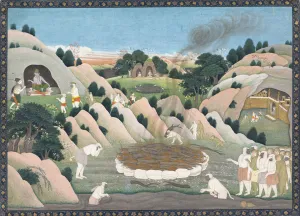Funeral Pyre Prints: The Monkey King Valis Funeral Pyre: Illustrated folio from a dispersed Ramayana series, ca