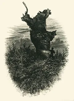 Buckinghamshire Prints: The Monkey Tree. Burnham Beeches, c1870