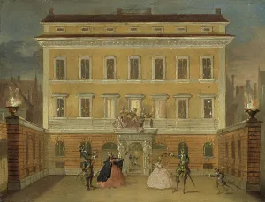 Governors Residence Prints: Monkeys Acting in front of the Governor's House, Stockholm. Creator: Johan Pasch