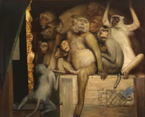 Monkeys as Judges of Art Print, c. 1889. Art Prints, Posters