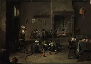 The Younger 1610 1690 Gallery: Monkeys in the Kitchen, 1640s. Artist: Teniers, David, the Younger (1610-1690)