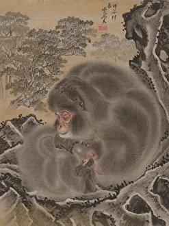 Monkies Prints: Monkeys, March 1888. Creator: Kawanabe Kyosai