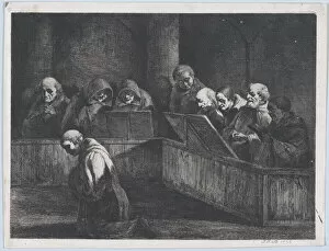 Boisseux Jean Jacques De Collection: Monks Chanting, 1795. Creator: Jean-Jacques de Boissieu