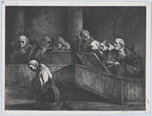 Boisseux Jean Jacques De Prints: Monks Chanting, 1795. Creator: Jean-Jacques de Boissieu