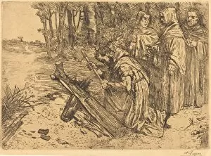 Chopping Collection: Monks Chopping Wood (Les moines bucherons). Creator: Alphonse Legros