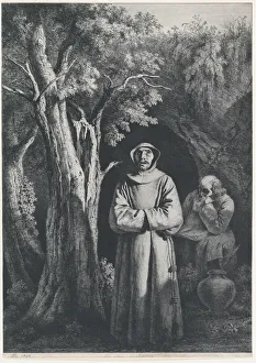 Boisseux Jean Jacques De Prints: Monks in the Desert, 1797. Creator: Jean-Jacques de Boissieu