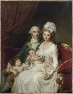 Nantes Prints: Monsieur Olive, tresorier des Etats de Bretagne et de sa famille, 1791-1792