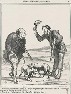 Shotgun Prints: Monsieur, vu l'absence complète... 19th century. Creator: Honore Daumier