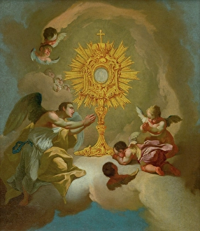 Adoration Prints: Monstrance (Adoration of the Blessed Sacrament), 1750-1770. Creator: Johann Lucas Kracker