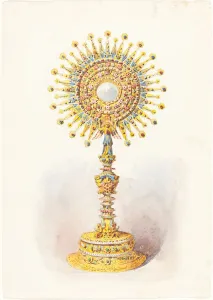 Communion Prints: A Monstrance, c. 1860. Creator: Unknown