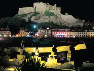 Chess Piece Prints: Mont Orgueil Castle at night, Gorey, Jersey, Channel Islands