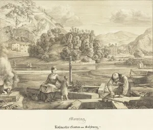 River Bed Prints: Montag - Rosenecker Garten vor Salzburg (Monday - Rosenecker Garden near Salzburg)