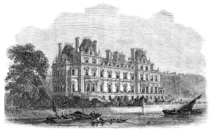 Rowing Boats Prints: Montagu-House, Whitehall, the residence of the Duke of Buccleuch, 1864. Creator: Unknown