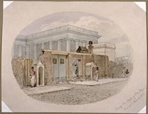 Guarding Collection: Montague House wall, British Museum, London, 1852. Artist: James Findlay